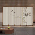 Used folding screen partition - premium living room accent, mobile office divider, simple live stream backdrop, creamy style