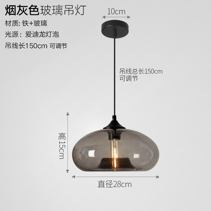 Wholesale round glass hanging, creative personalized colored glass chandelier restaurant modern chandelier bar chandelier bar