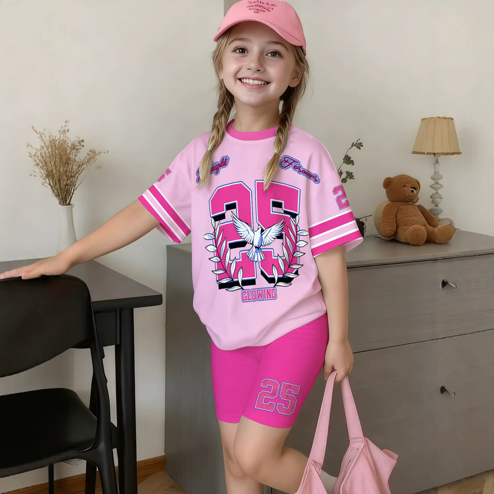 Wholesale children's clothing: versatile t-shirt and shorts set - 25 number element kids' two-piece outfit, ready stock & direct supply