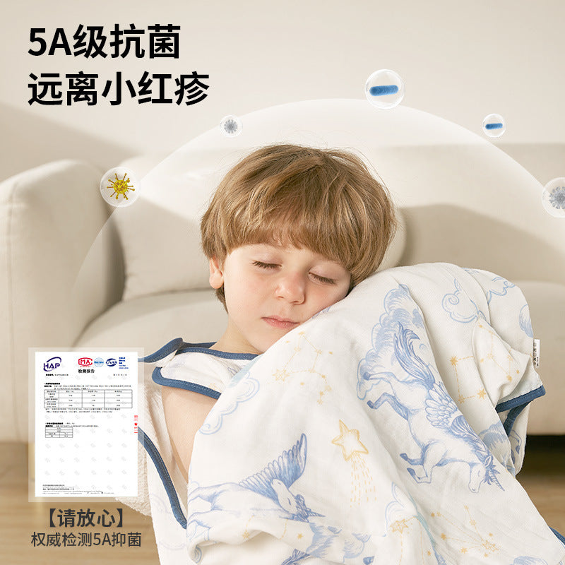 Baby sleeping bag summer thin gauze bamboo cotton kids one-piece vest baby anti-kick quilt