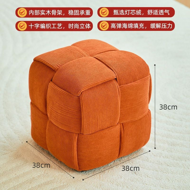 Entrance soft bag shoe changing stool for home door sofa stool bench popular fitting room stool makeup stool
