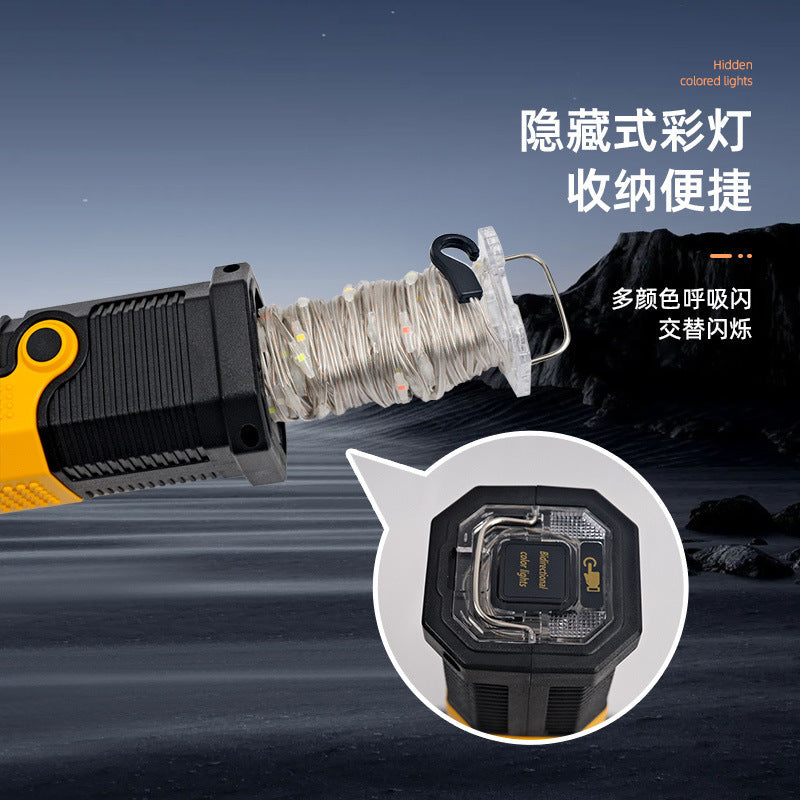 's new outdoor camping high-brightness lantern with colorful lights, camping decoration, long-life flashlight