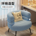 Nordic style lambswool single casual chair plaid makeup chair cute for home small sofa cross-border accessible luxury round stool