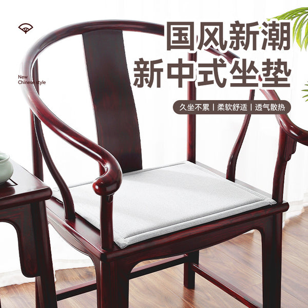New Chinese imitation cotton and linen chair cushion solid wood armchair non-slip seat cushion four-season universal mahogany cushion chair cushion wholesale