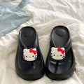 Flip-flops cute cartoon kitty outer fashion beach shoes neutral hong kong style popular flip-flops non-slipthick sole slippers