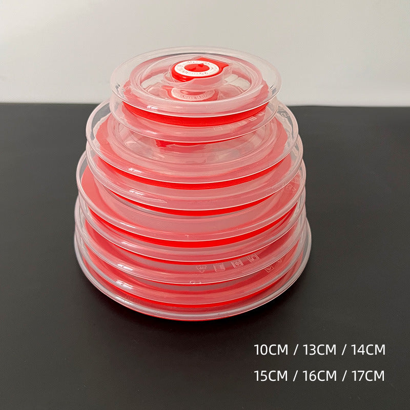 Food-grade round universal food storage bowl lid, transparent silicone sealing lid, leak-proof plastic bowl cover, household dustproof and oil-resistant
