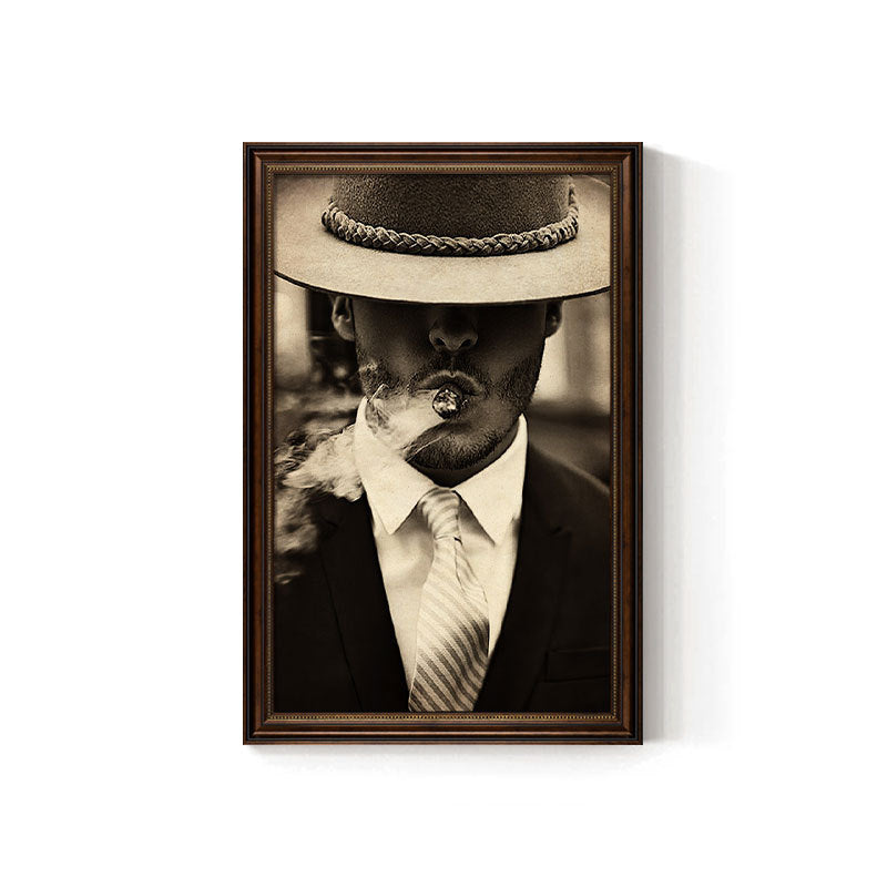 Churchill cigar bar decorative painting American celebrity retro bar club KTV box hanging painting tobacco and alcohol shop mural