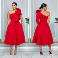 C7011 cross-border   independent station fashion women's solid color sexy formal dress new