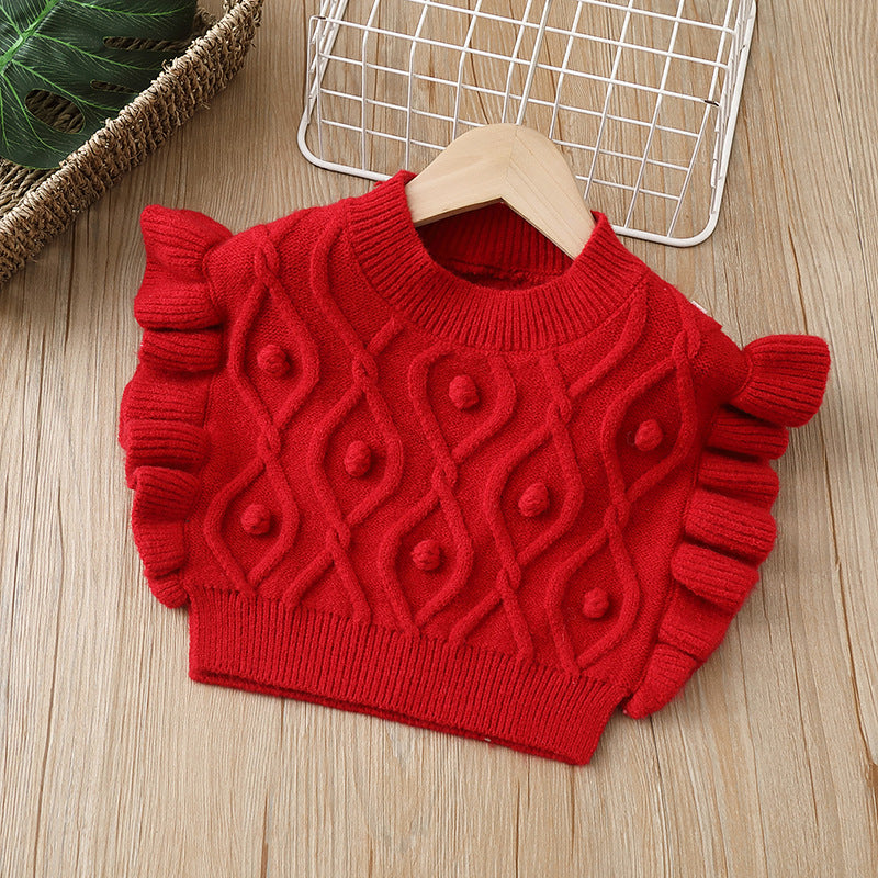 Girls' knitted vest sweater - autumn  collection - soft pullover vest for little girls (ages 1-6)