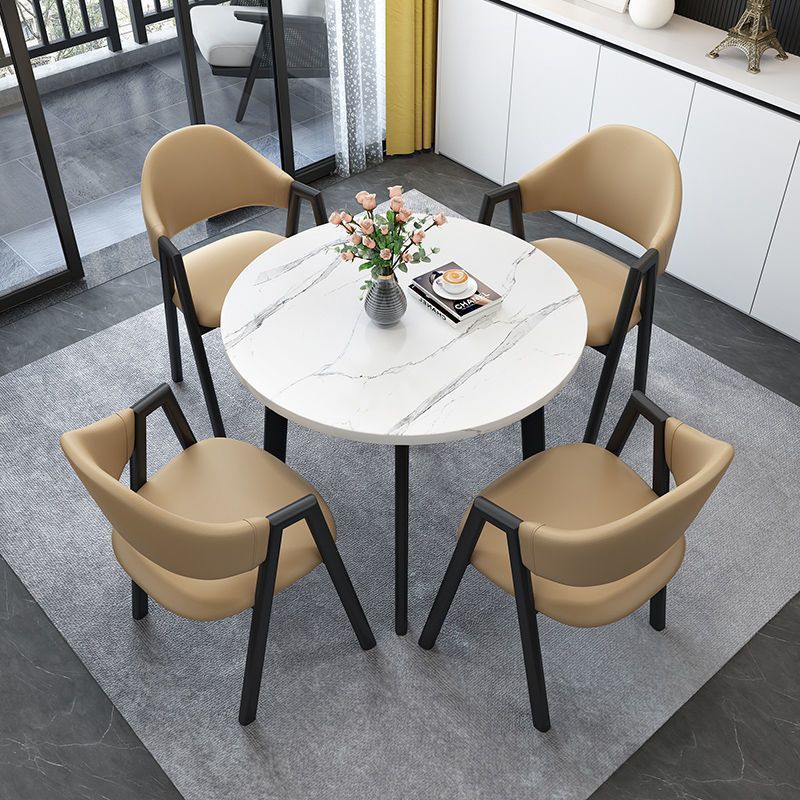 Nordic light luxury negotiation table and chair combination sales department modern casual milk tea shop dining table small apartment round table for home