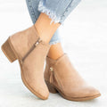 Independent station export women's shoes new arrival thick heel plus size women's boots suede boots low heel side zipper short boots for women
