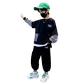 Kids' fall outfit: boys' hoodie set - spring/autumn  new arrival - faux two-piece, street style cool, big & tall kids' activewear