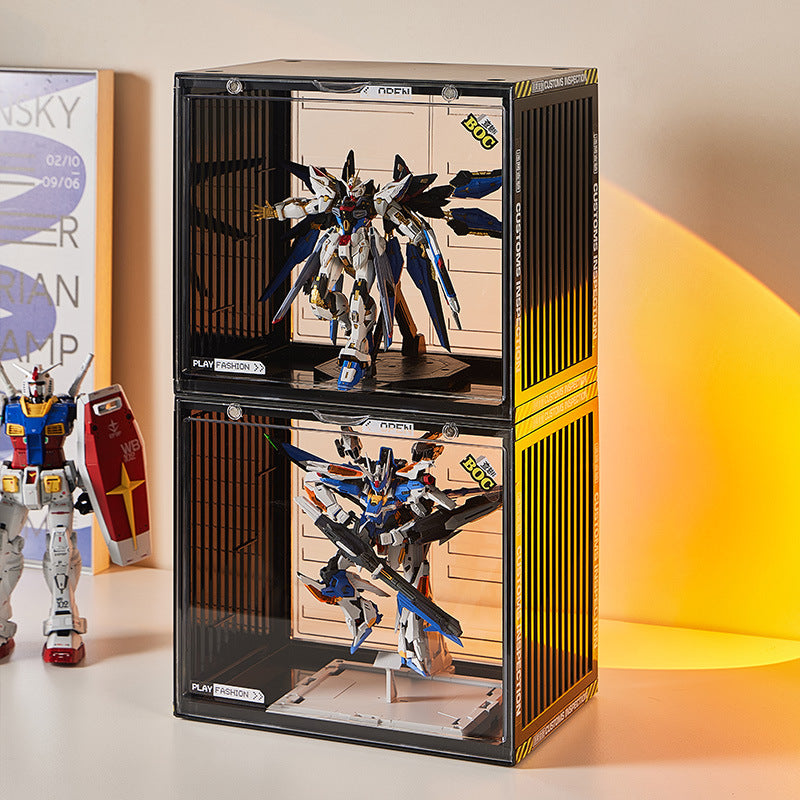 Side door blind box display stand figure display cabinet multi-layer storage dustproof acrylic storage box POP MART
