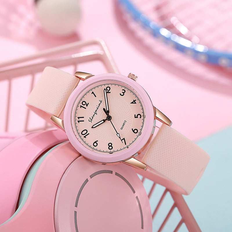 New silicone strap student watch, popular quartz watch for women, wholesale from manufacturer (xiaohongshu trend)