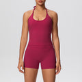 Sexy backless strappy activewear set - cloud-soft, quick-dry, compression yoga outfit with high-waisted, butt-lifting design for outdoor running and fitness