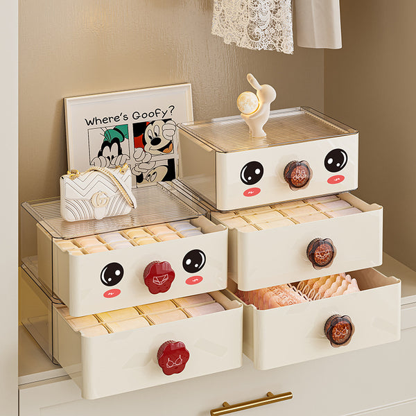 Underwear and underwear storage box, three-in-one storage artifact with grid drawers, large-capacity stackable high storage box
