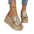 new arrival heel height 9cm size difference 0.5 weight 345g wedge slippers foreign trade women's shoes   dropshipping