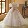 Amazon hot selling girls' runway piano performance dress kids dress princess gown high-end elegant flower girl dress