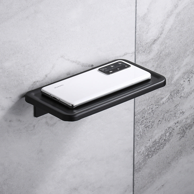 White toilet tissue holder Cross-border non-punching bathroom storage mobile phone rack space aluminum toilet roll holder