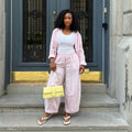 European and american cross-border women's fashion:  summer new collection - stylish casual turn-down collar long sleeve shirt and high-waisted tie-waist pants set