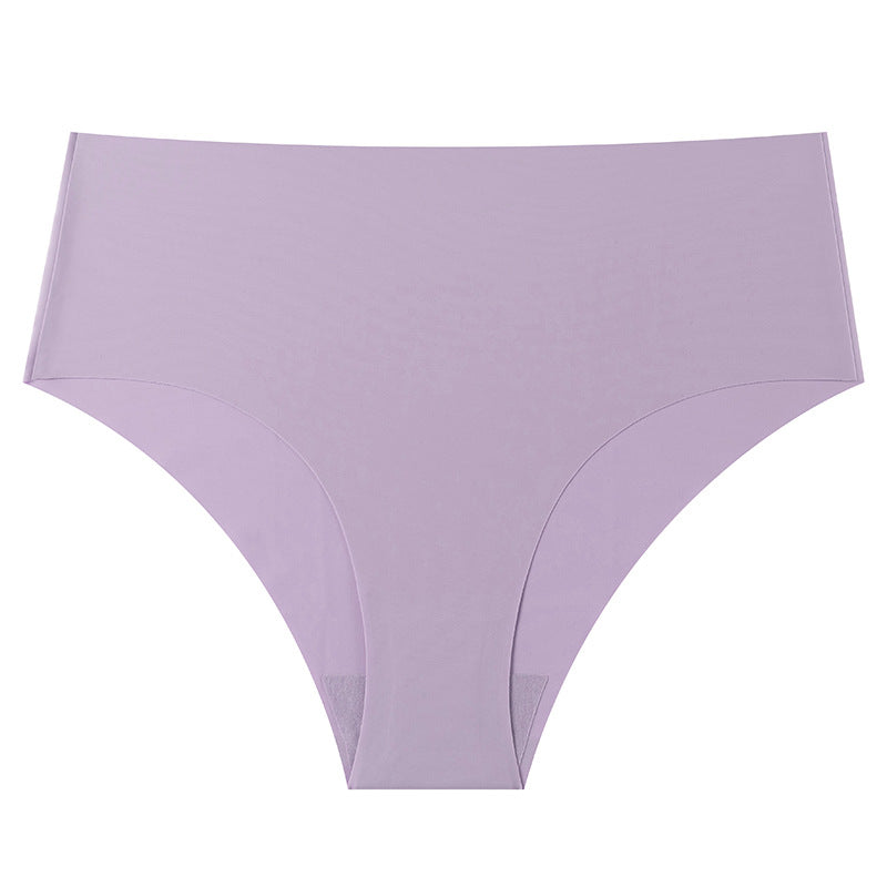mid-waist plus size women's briefs seamless ice silk pants breathable quick-drying nylon underwear for women