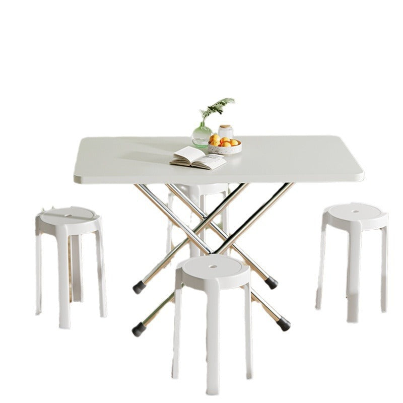Small table, foldable table, dining table, for home rental house, simple dining table, outdoor portable rectangular stall table