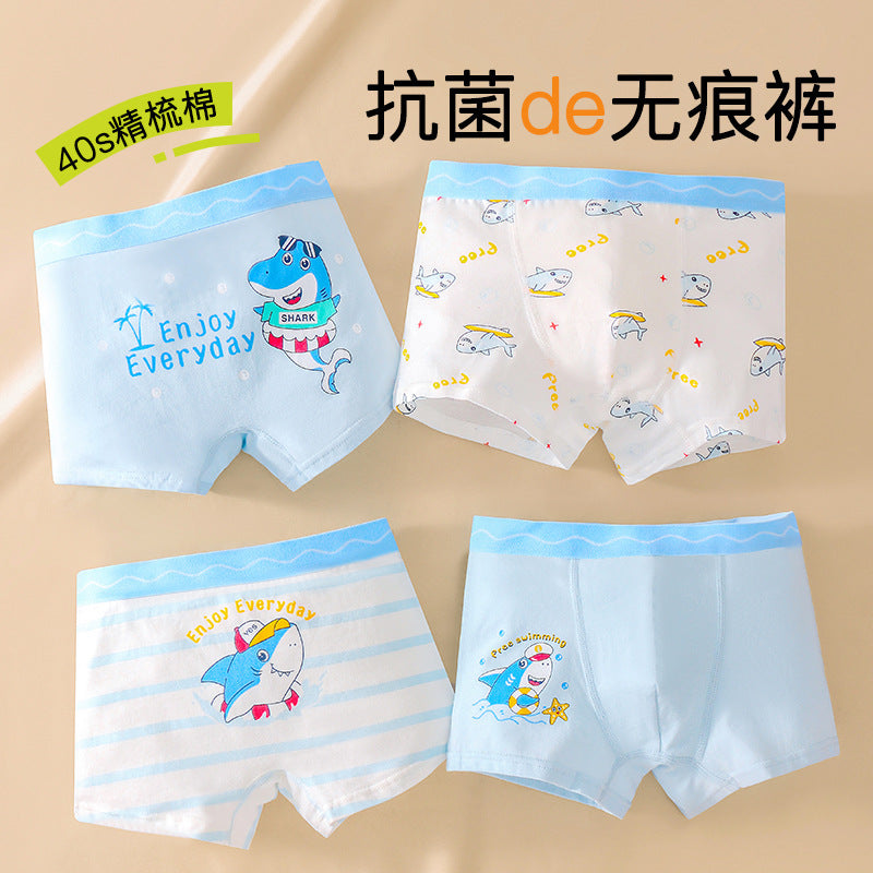 Children's underwear Class A cotton boys' underwear cartoon boxers medium and large children's baby student boxers children's underwear