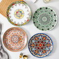 Bohemian art style new ceramic plate - creative, high-value european floral design dinner plate for home use and table setting