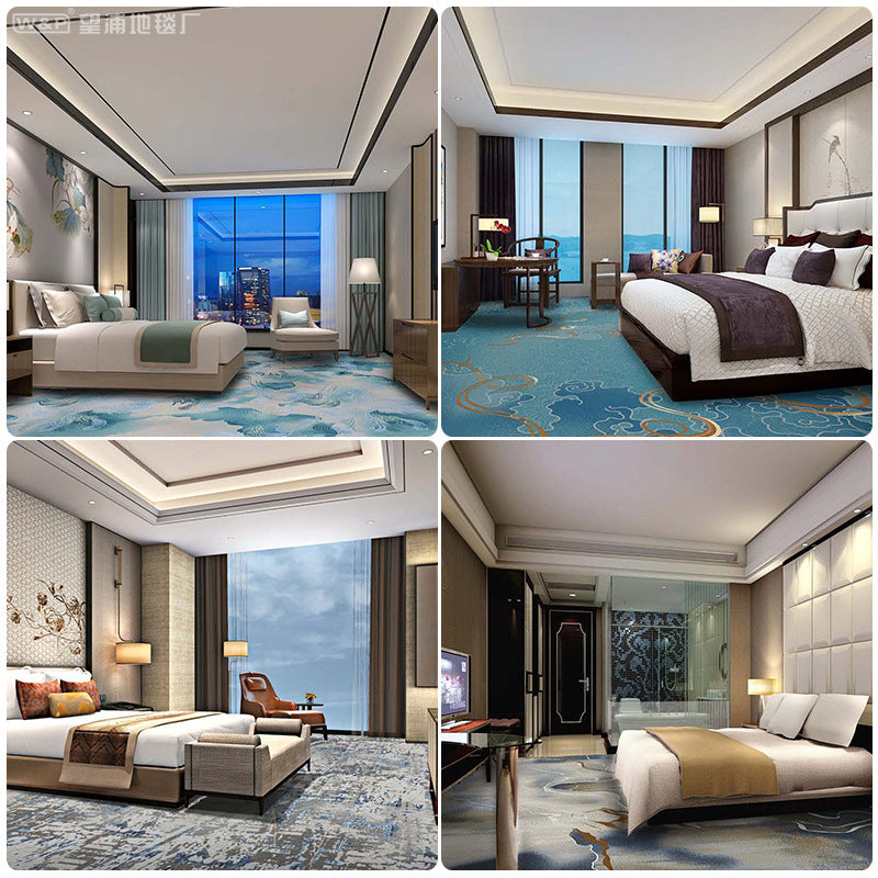 Hotel, guesthouse, b&b room corridor carpet, nylon b1 grade fireproof, full coverage, thickened, soundproof bedroom bedside rug