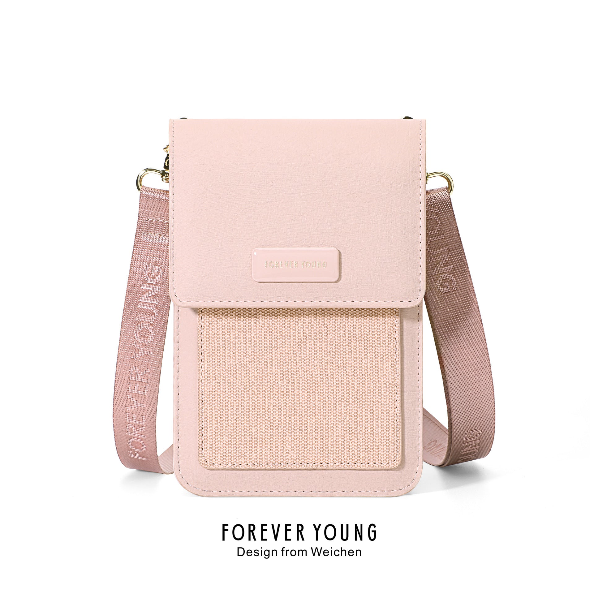 Forever young vertical mobile phone bag female Korean version printed shoulder messenger bag bag large capacity