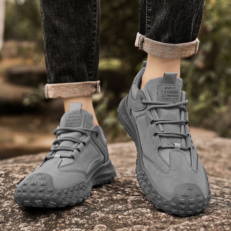 Men's spring anti-slip wear-resistant safety work shoes for construction, labor, outdoor hiking, and casual wear