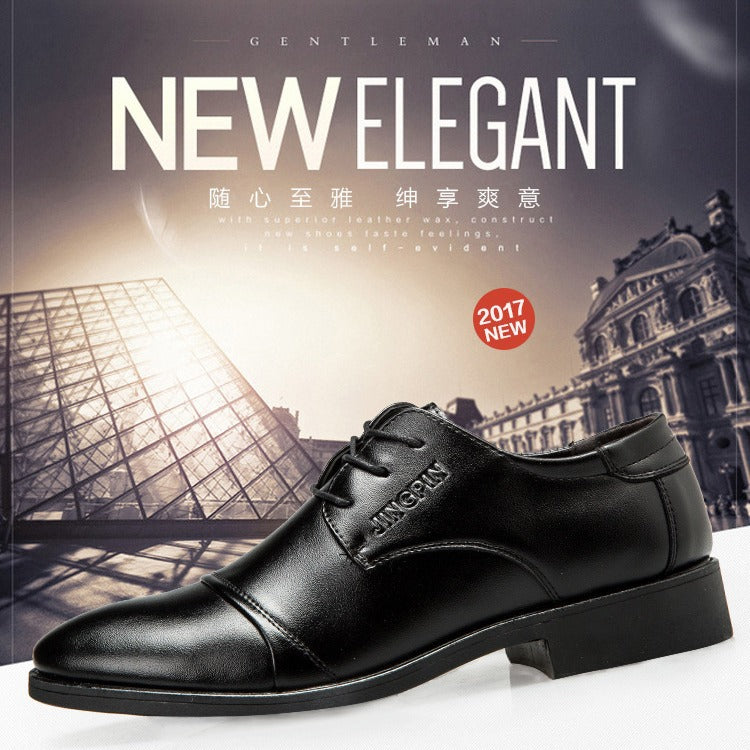 New men's casual leather dress shoes - lace-up, business style, plus size 48, trendy footwear - dropshipping available