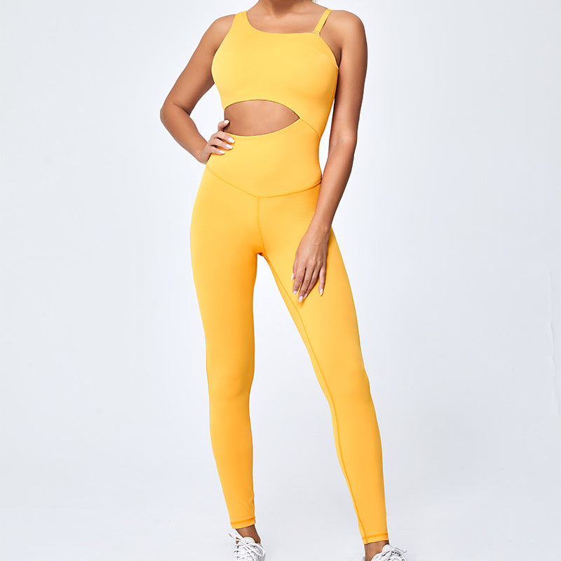 Trendy european and american influencer's bestselling one-piece yoga bodysuit - women's integrated detachable strap jumpsuit, figure-flattering, quick-dry activewear
