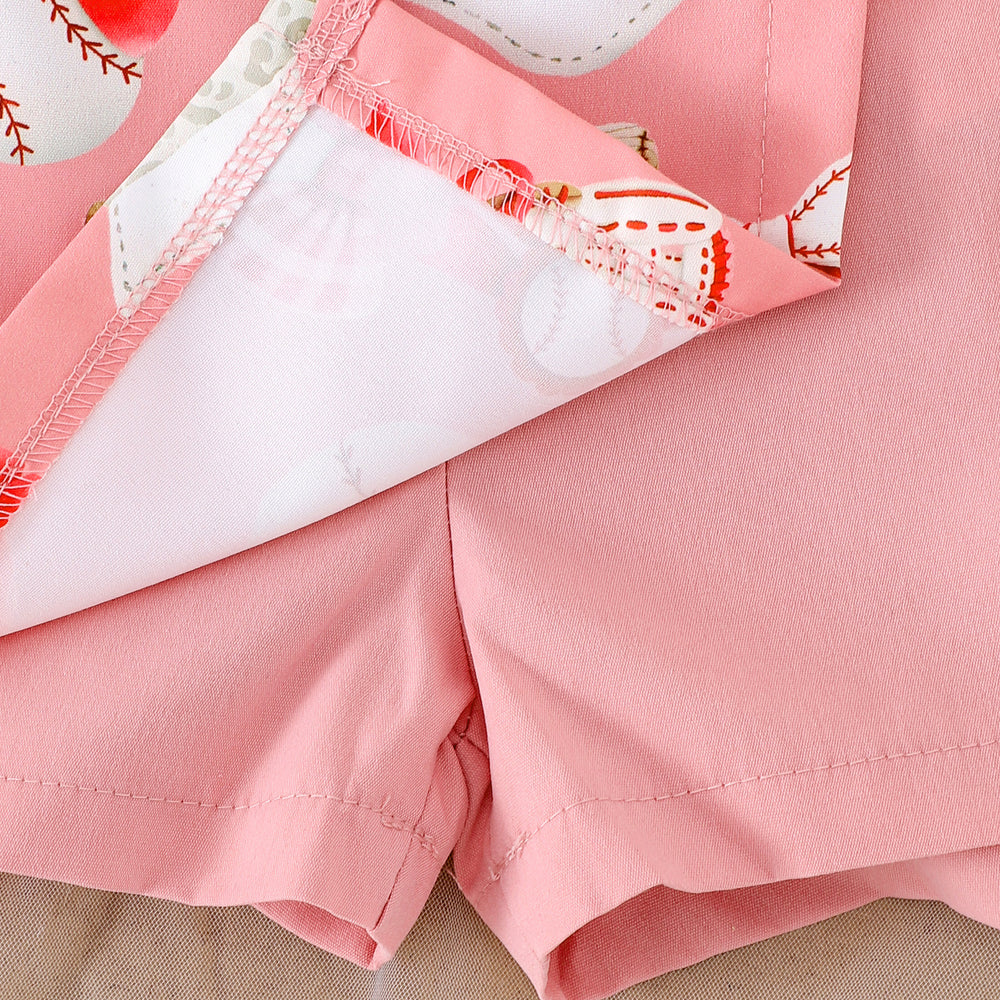 Children's clothing  fashion children's clothing cross-border sleeveless vest + printed shorts skirt