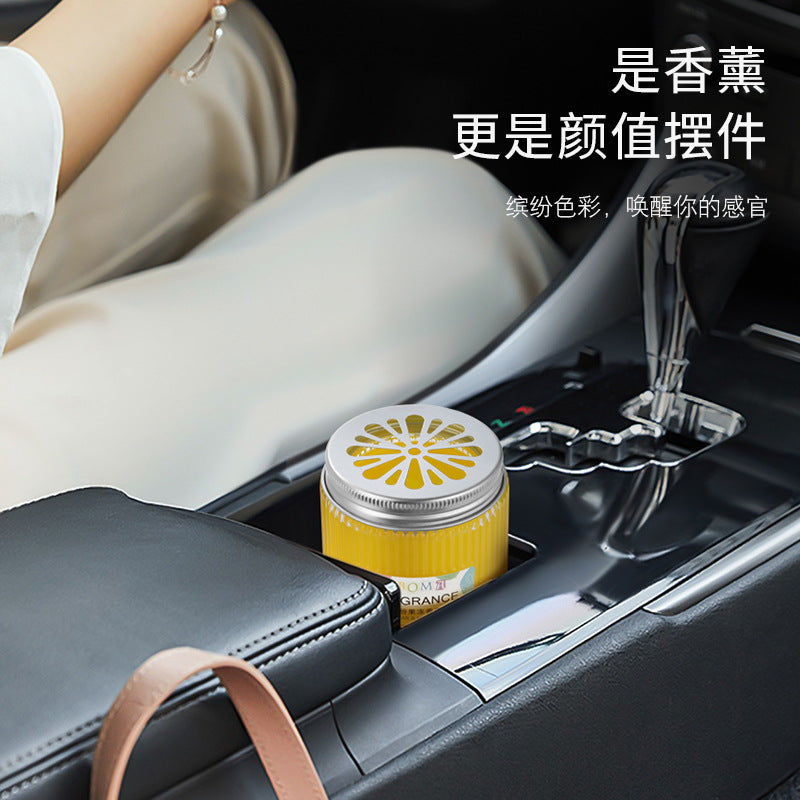 Car aromatherapy creative solid car balm ornament solid car perfume aromatherapy classy aluminum cover glass bottle