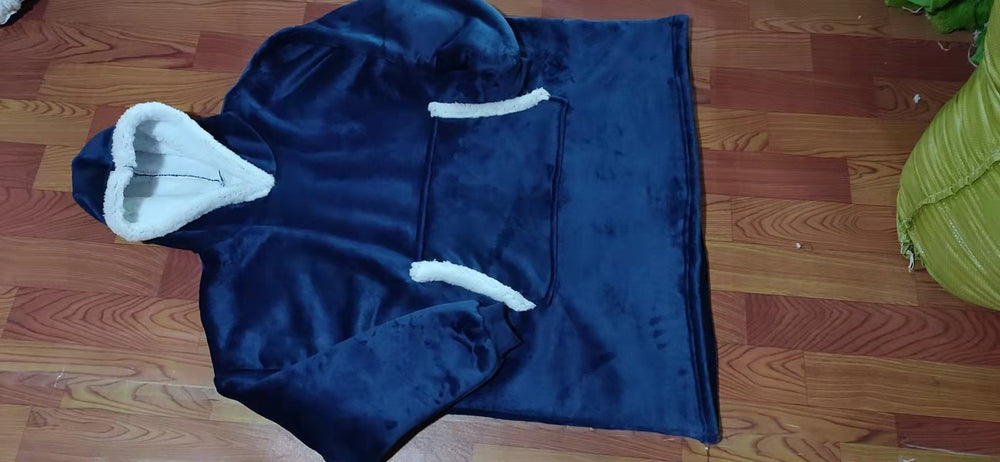 Lazy pullover pajamas, heattech clothing, cashmere tv blanket, hugging hoodie, cold-proof heattech nightgown, home clothes