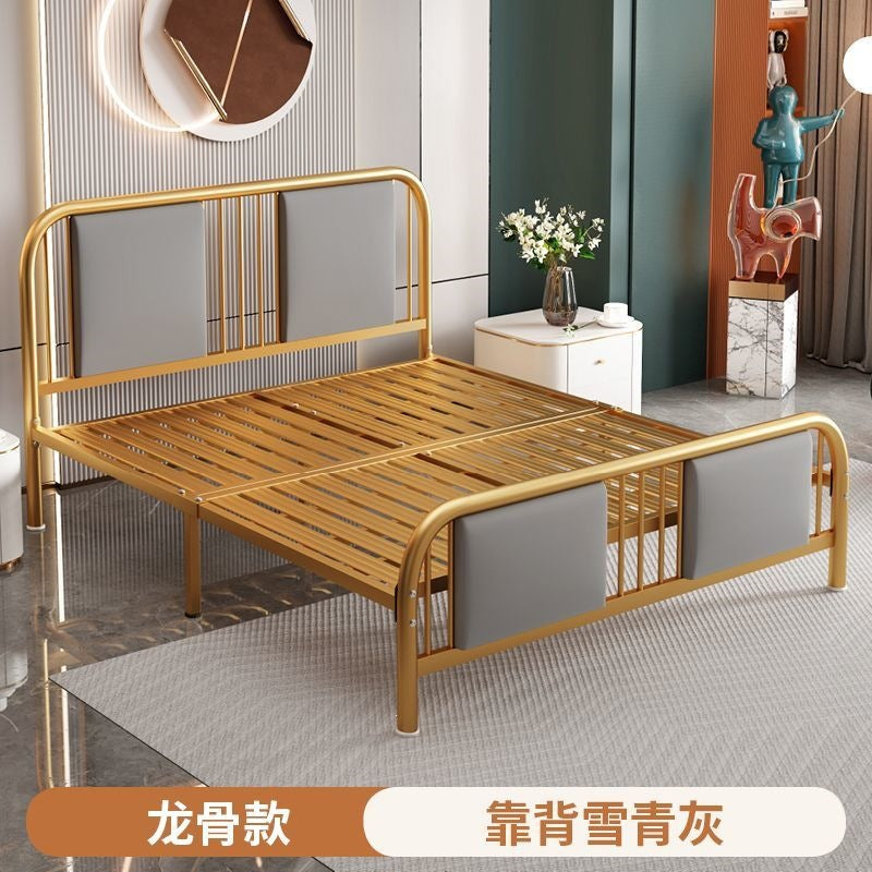 Iron bed double modern casual soft bed for home soft back bed apartment 1.35m b&b single iron bed