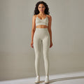 European and american new seamless yoga set: camisole, beautiful back sports bra, tummy control high-waisted butt-lifting leggings for running and fitness