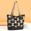 2025 new canvas bear shoulder bag - stylish women's bag, minimalist, versatile, large capacity tote bag, mom bag