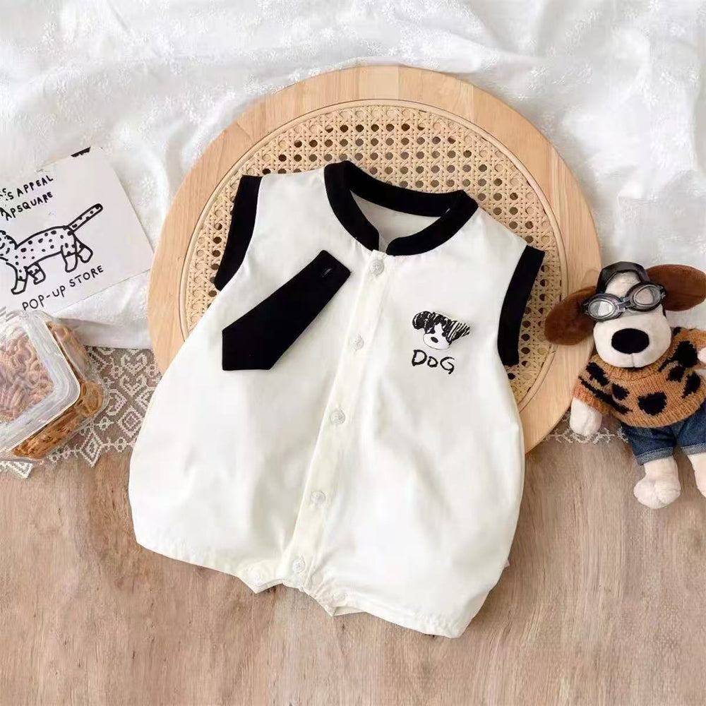 Baby sleeveless romper summer thin newborn cartoon crawling suit 0-2 years old korean style baby romper 1