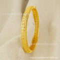 Ethiopian jewelry round glossy cut out pattern design women's gold bracelet dubai african bracelet gift