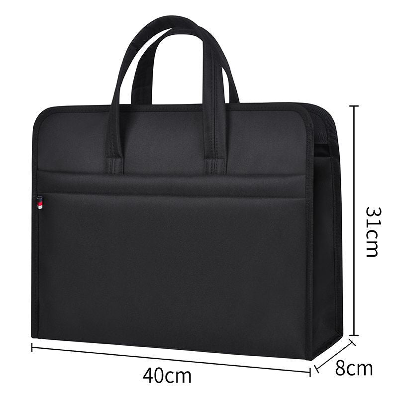 Oukeqi satchel business large-capacity document bag oxford cloth information bag logo conference briefcase zipper type