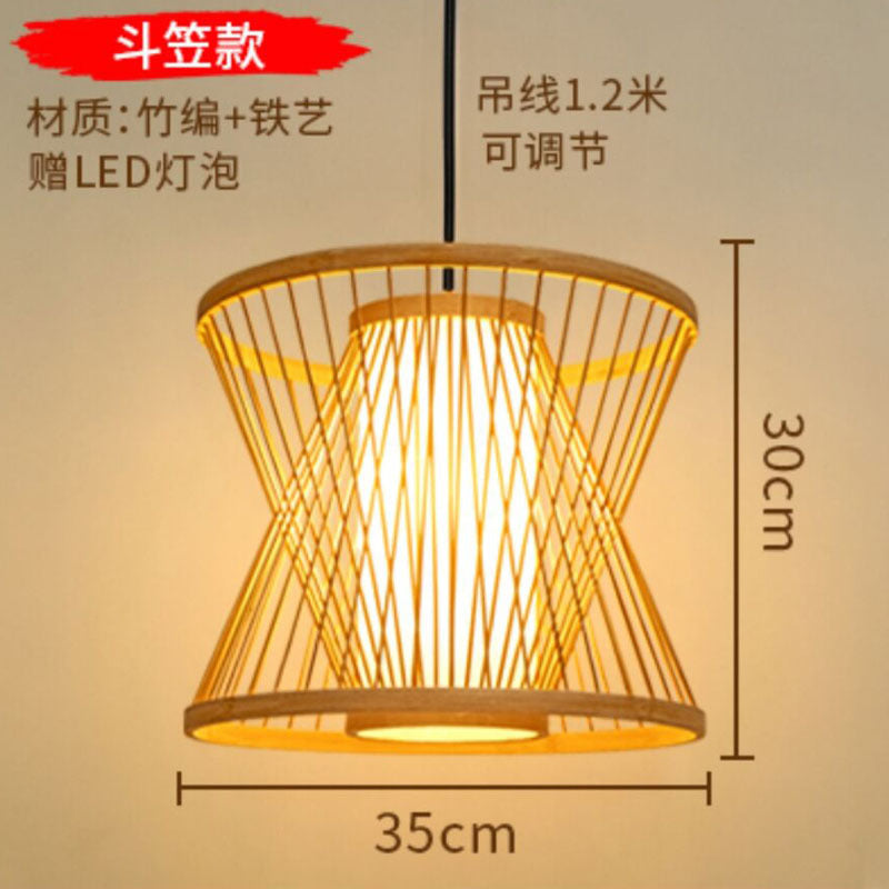 Japanese chandelier restaurant light tatami light new Chinese bamboo lamp zen light tea room light Chinese style bamboo art lighting