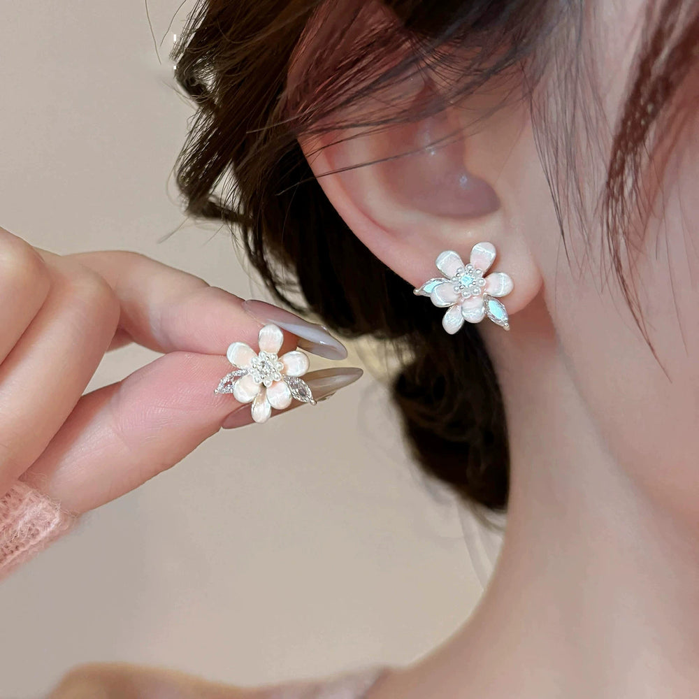 Sakura drip glaze flower earrings for women 2026 new arrival popular classy earrings accessible luxuryelegant popular earrings