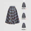 plaid pleated casualpreppy style skirt blue plaid autum skirt