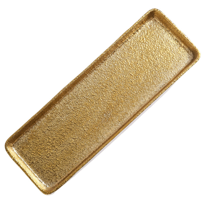 Luxury retro ceramic rectangular plate - stylish and high-value for fruit, desserts, pastries, and sushi presentation