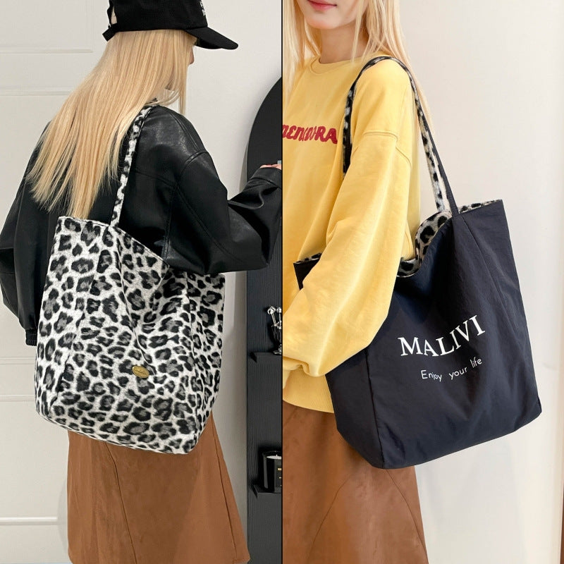European and american style large capacity bag women's niche design double-sided backpack trendy shoulder bag crossbody bag commuter tote bag
