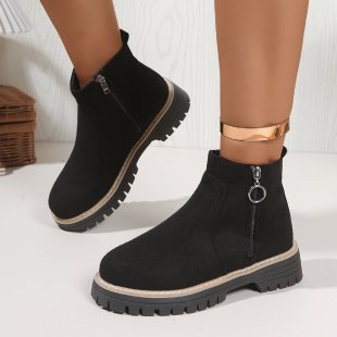 new arrival: plus-size chelsea boots for women - spring/autumn suede ankle boots with side zipper, wholesale trendy styles