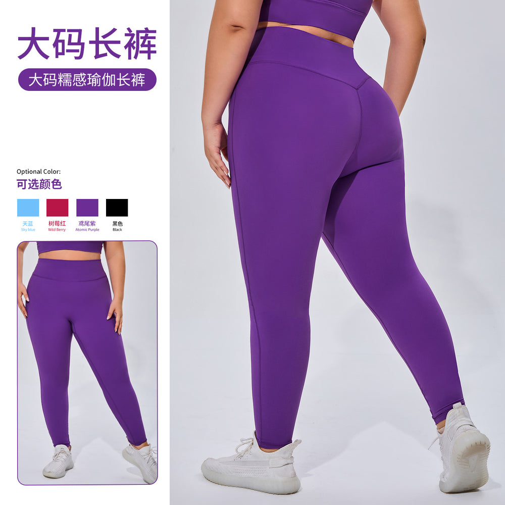 European and american plus size high-waisted yoga pants for women - tummy control, butt lifting, tight-fitting workout leggings - barely-there feel, breathable, running & fitness pants