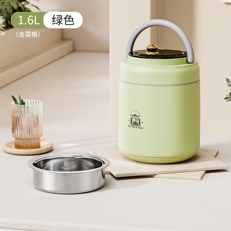 Stainless steel double-layer insulated lunch box, insulated lunch bucket, canteen food carrier, office worker meal delivery, multi-layer food container, gift